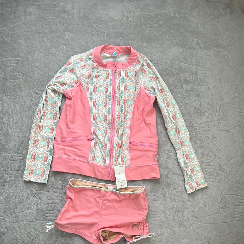Cabana Life Pink and Patterned Swim Set